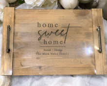 Load image into Gallery viewer, Custom Wooden Tray with handles